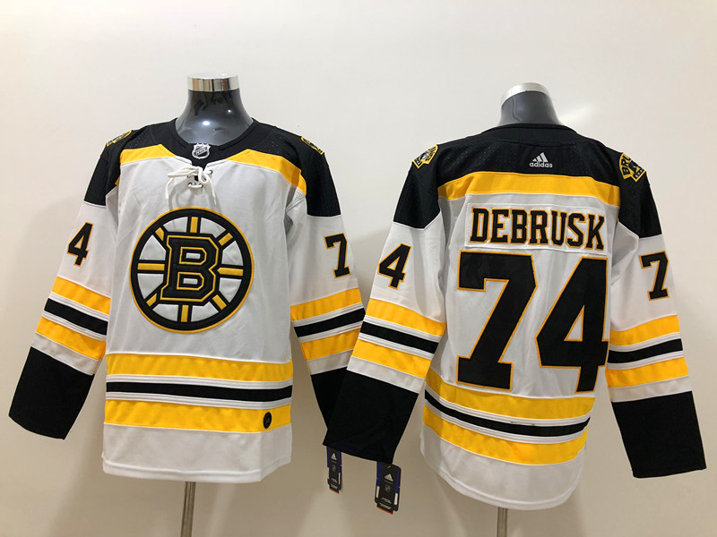 Men's Boston Bruins Jake DeBrusk #74 White Jersey